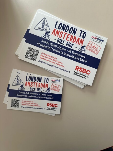 An image of the bike ride business cards.